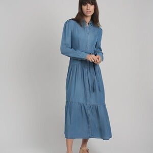 Maya’s Place Maxi Tiered Denim Dress